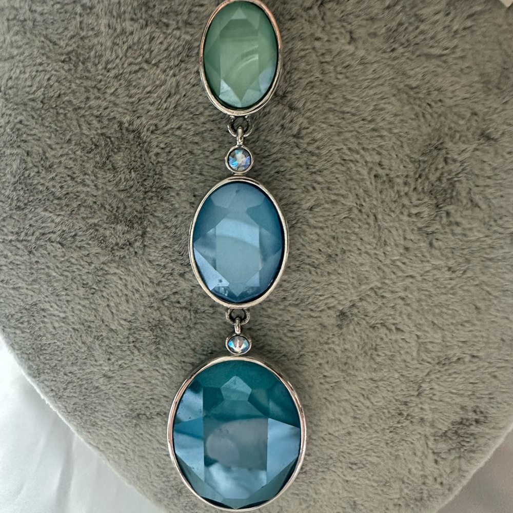 Touchstone Crystal Adjustable Blue Statement Neck… - image 8